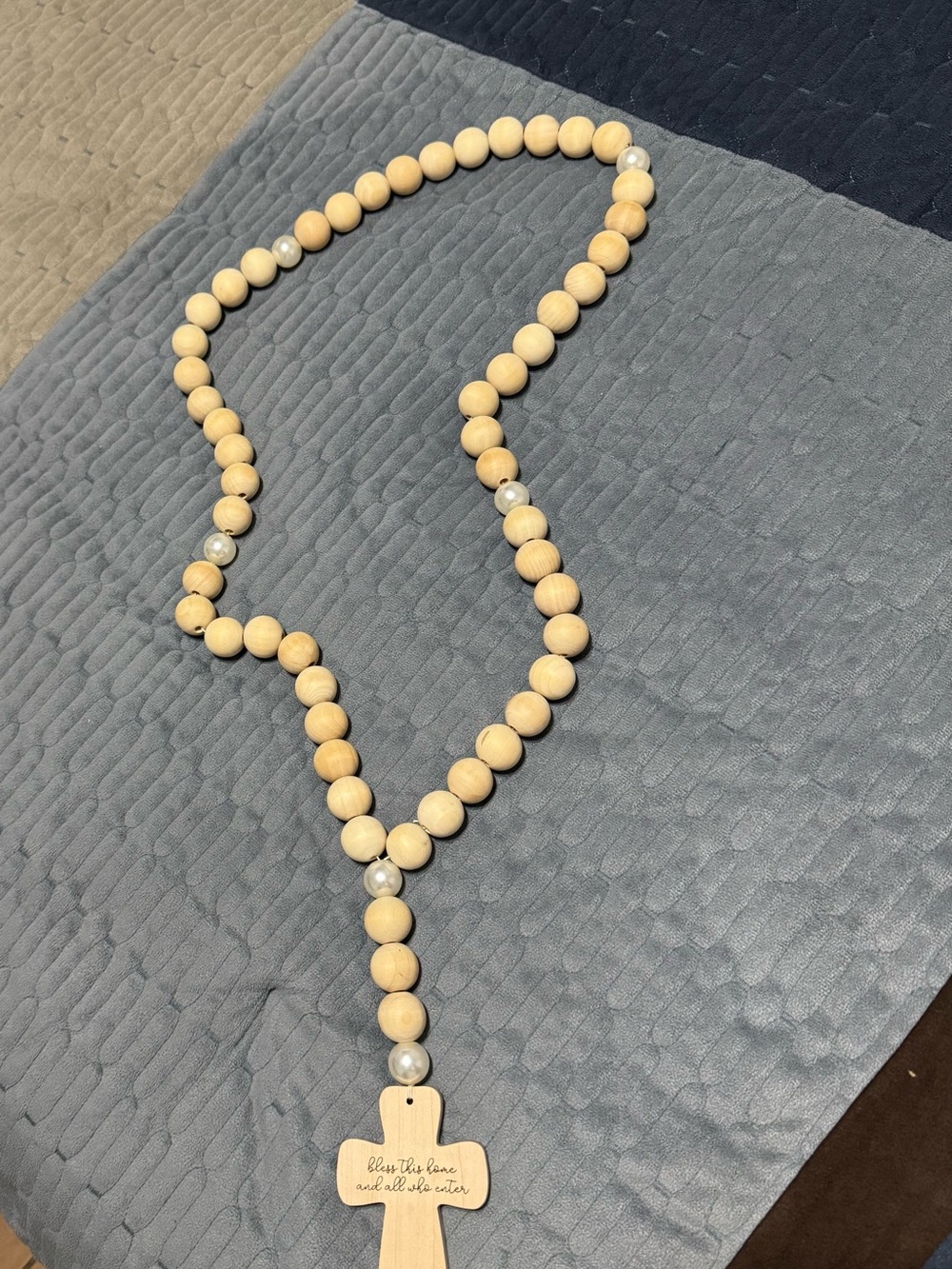 Handmade Wood And Pearls Rosaries